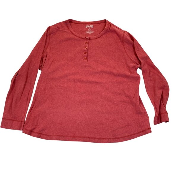 Duluth Trading Co. Womens Henley Shirt Size 2XL Long Sleeve Pullover Casual Red - Picture 1 of 7